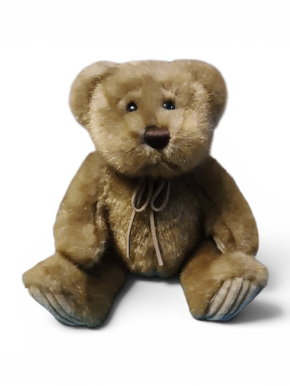 #51 First & Main Vintage Soft Brown Plush Teddy Bear with Bow-Cozy